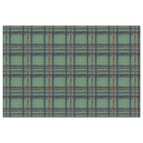 Comfy Cozy Country Style Sage Plaid Charming Tissue Paper