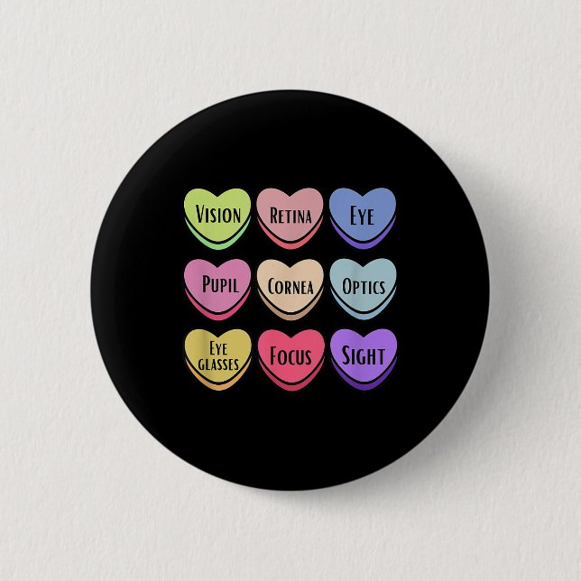 Comfy Creations Valentines Optician Vision Therapi Button (Front)
