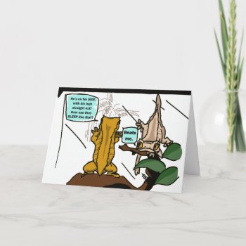 "comfy Cresties" Funny Sleeping Crested Geckos Holiday Card by Spiderwebs at Zazzle