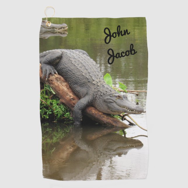 Comfy Gator - Alligator - Golf Towel (Front)