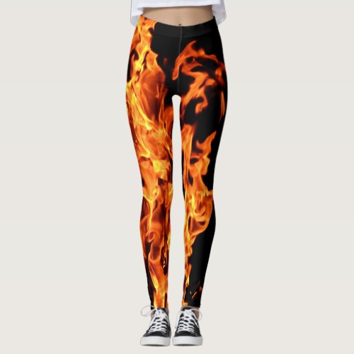 Comfy Hipster Leggings Fire Flames