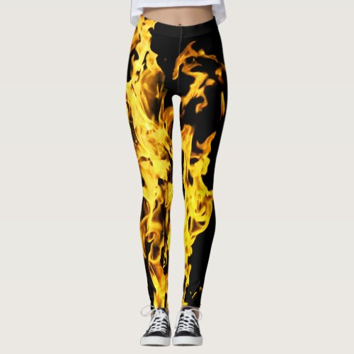 Comfy Hipster Leggings Fire Flames