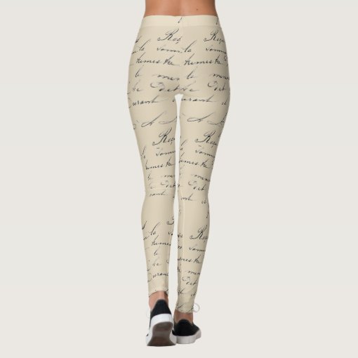 Comfy Hipster Leggings French Writing Zazzle