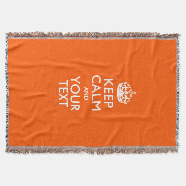 Comfy KEEP CALM AND Your Text for Neat Gift Throw Blanket (Front)