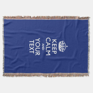 Comfy KEEP CALM AND Your Text for Neat Gift Throw Blanket