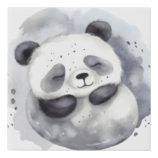 Comfy Panda Faux Canvas Print