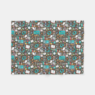 Comfy Science & Chemistry Pattern Fleece Blanket