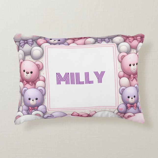 Comfy Teddy cuddles Accent Pillow (Front)