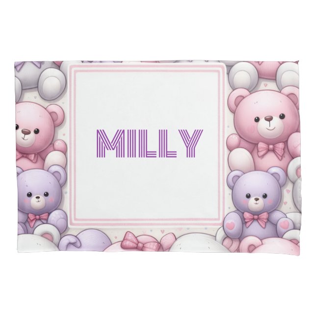 Comfy Teddy cuddles Pillow Case (Front)