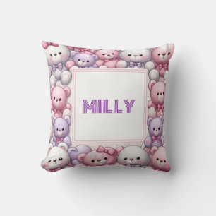 Comfy Teddy cuddles Throw Pillow
