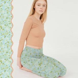 Comfy Yoga acqua flowers  Leggings
