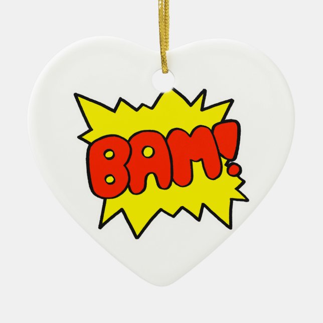 Comic 'Bam!' Ceramic Ornament (Front)