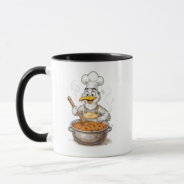 Comic Bird Cooking Labskaus Mug (Left)