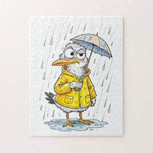 Comic Bird Rainy Day Duty Jigsaw Puzzle