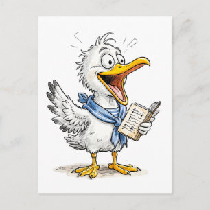 Comic Bird Sailor Crew Postcard