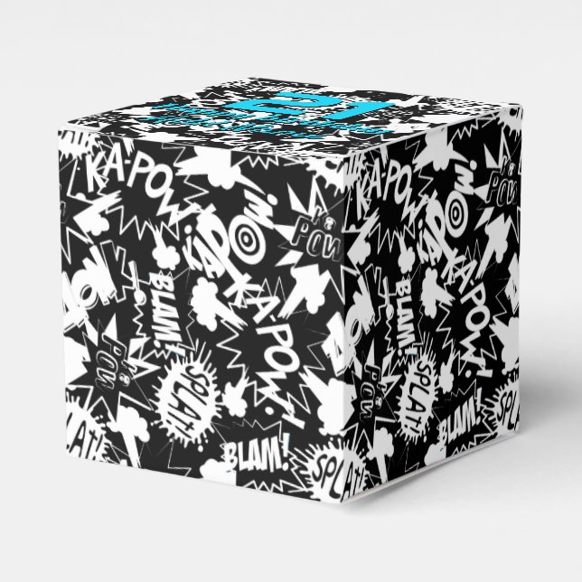 Comic book actions favor boxes (Front Side)