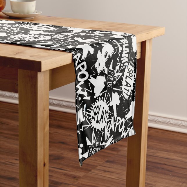 Comic book actions short table runner (In Situ)