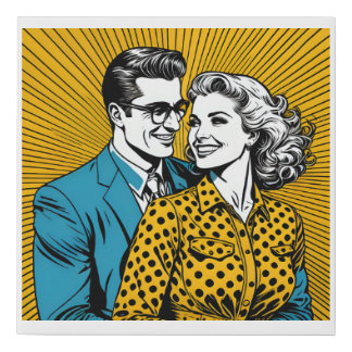 Comic Book Affair Pop Art - Retro-inspired Faux Canvas Print