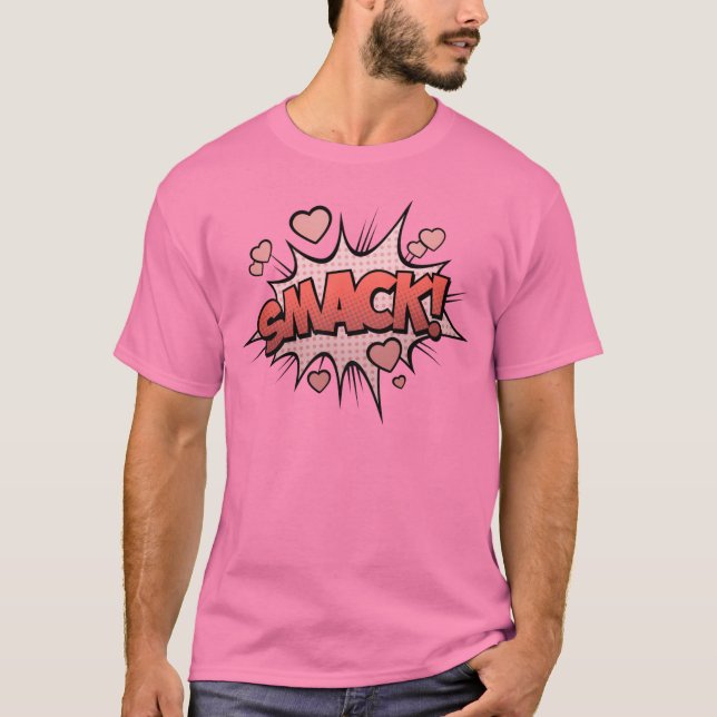 Comic Book Art Kiss Smack T-Shirt (Front)