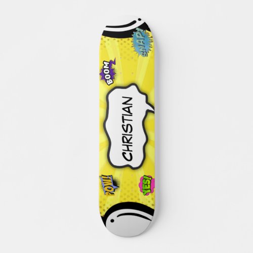 Comic Book Art Pop Fun Skateboard