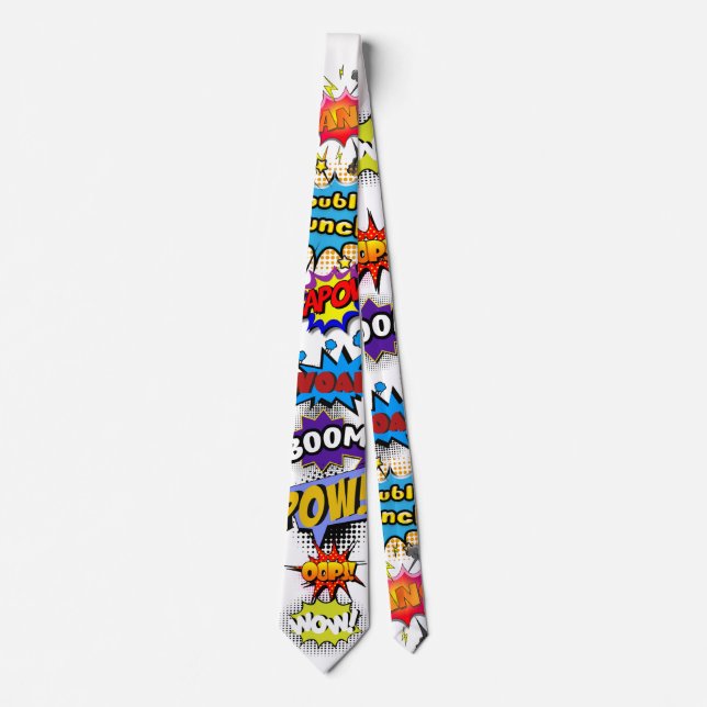 Comic Book Art Pop Neck Tie (Front)