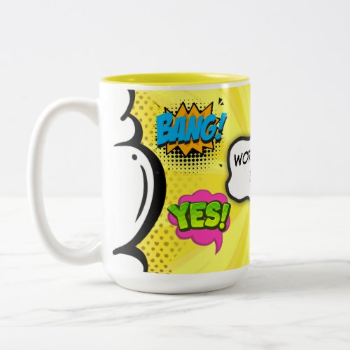Comic Book Art Pop Worldâs Best Boss Custom Two_Tone Coffee Mug