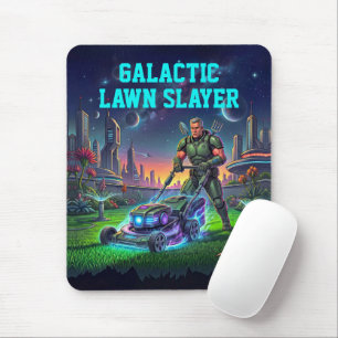 Comic Book Astronaut Galactic Lawn Slayer Space Mouse Pad