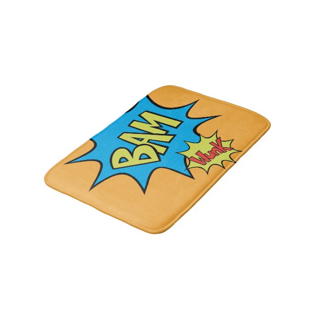 Comic Book "Bam" Balloon Bath Mat (Angled)