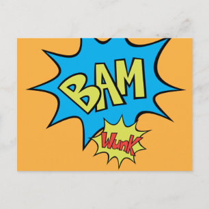 Comic Book "Bam" Balloon Explosion Postcard