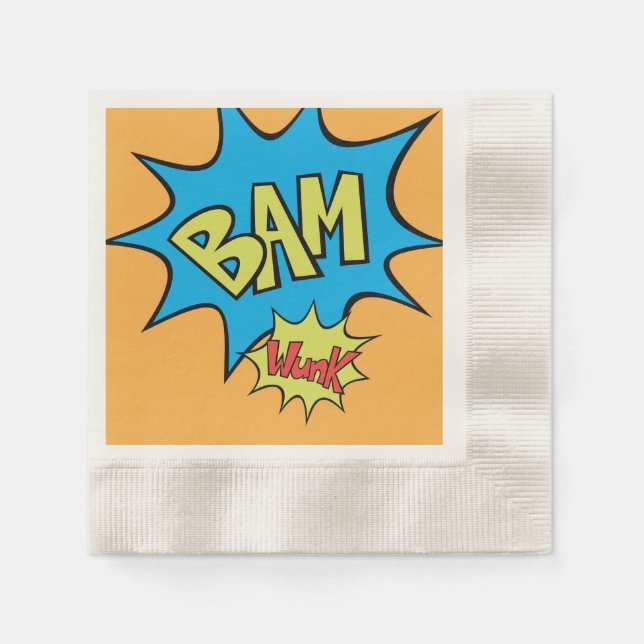 Comic Book "Bam" Balloon Paper Napkins (Front)
