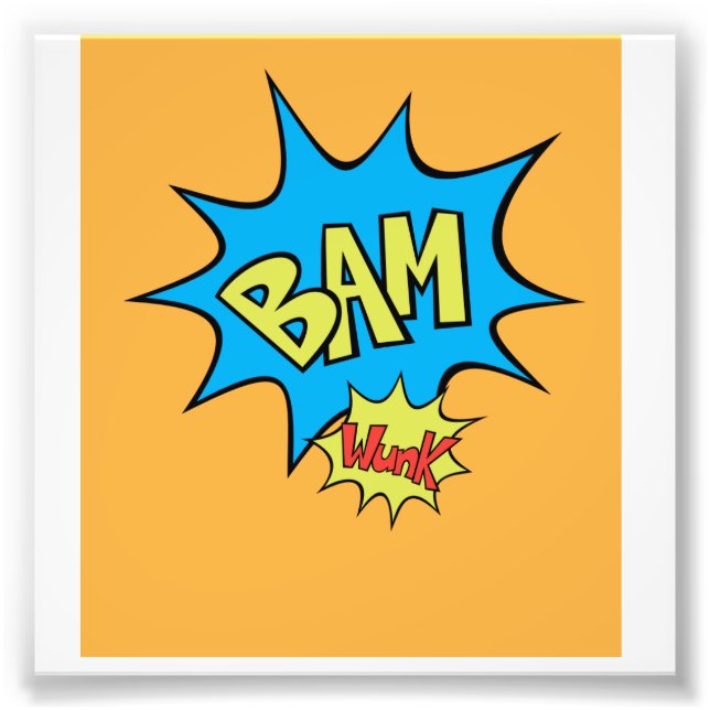 Comic Book "Bam" Balloon Photo Print (Front)