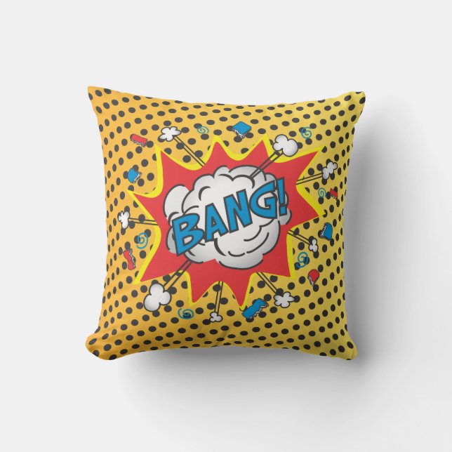 Comic Book Bang, Bam Pillow (Front)
