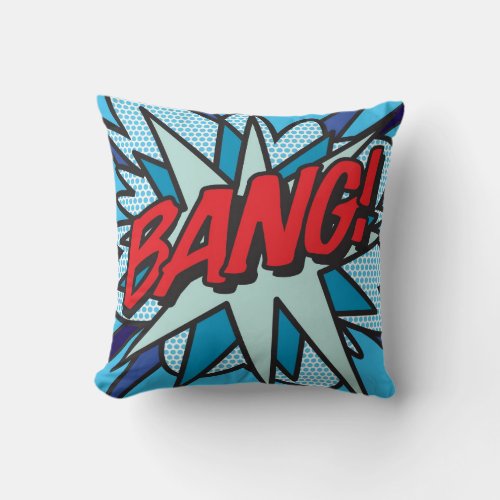 Comic Book BANG Throw Pillow