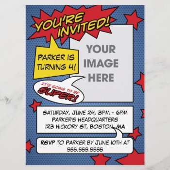 Comic Book Birthday Invitation by wrkdesigns at Zazzle