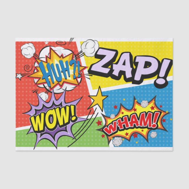 Comic Book Birthday Party! Tissue Paper (Front)