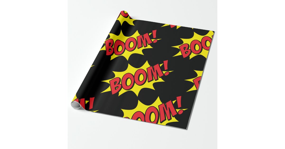 BOOM Comic Book Pop Art Fun Cool Graphic Wrapping Paper by