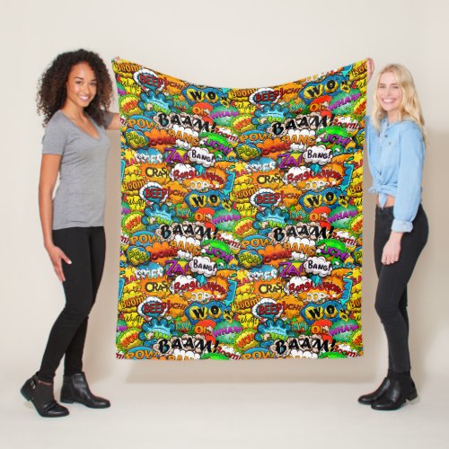 Comic Book Bubbles Fleece Blanket