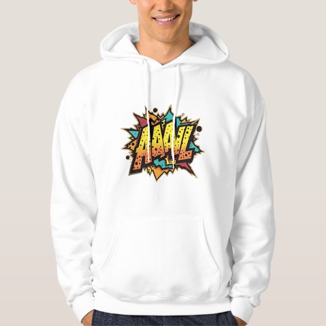 "Comic Book Burst: AAAL! Pop Art Hooded Sweatshirt (Front)