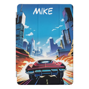 Comic Book Car Going Fast iPad Pro Cover
