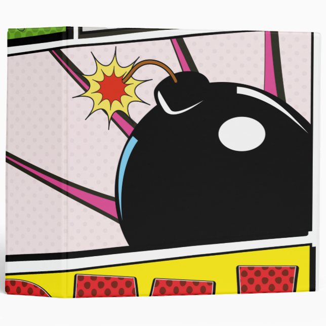 Comic Book cartoon fonts! 3 Ring Binder (Front/Spine)