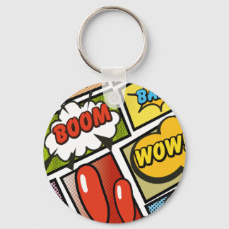 Comic Book cartoon fonts! Keychain
