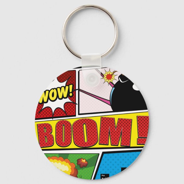 Comic Book cartoon fonts! Keychain (Front)