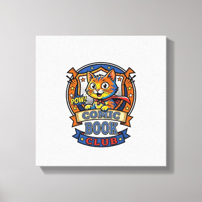Comic Book Cat Cat Mom Gift Idea - Comic Book Cat  Canvas Print (Front)