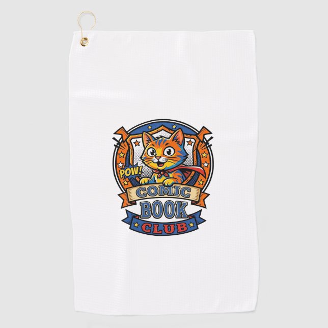 Comic Book Cat Cat Mom Gift Idea - Comic Book Cat  Golf Towel (Front)