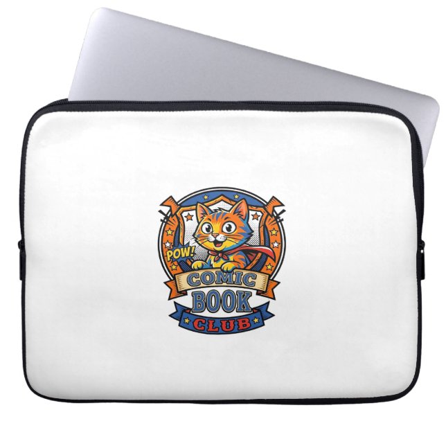 Comic Book Cat Cat Mom Gift Idea - Comic Book Cat  Laptop Sleeve (Front)