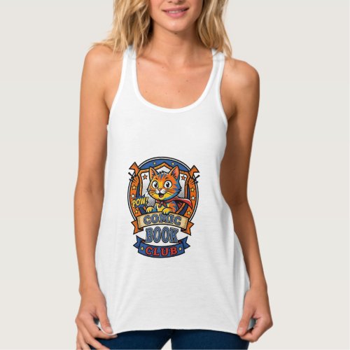 Comic Book Cat Cat Mom Gift Idea - Comic Book Cat  Tank Top