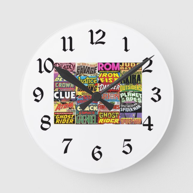 ComIc Book Covers  Round Clock (Front)