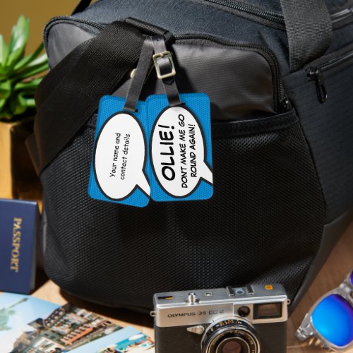 Comic Book DONT MAKE Personalized Funny Luggage Tag