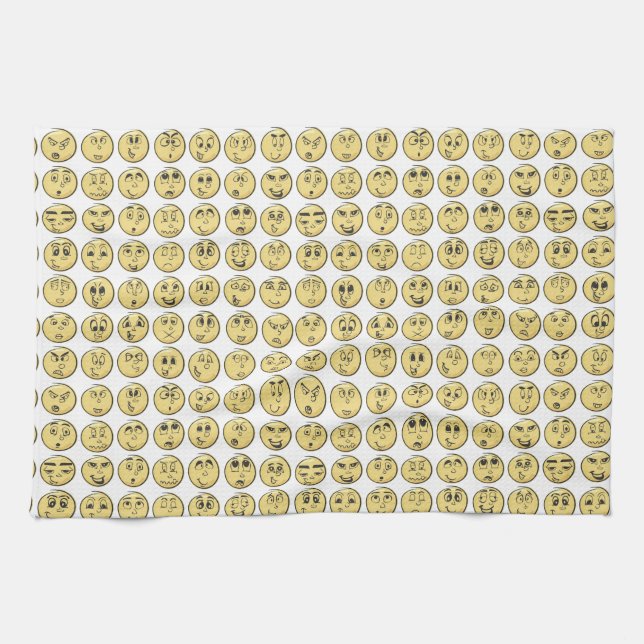 Comic Book Emoji Kitchen Tea Towels (Horizontal)