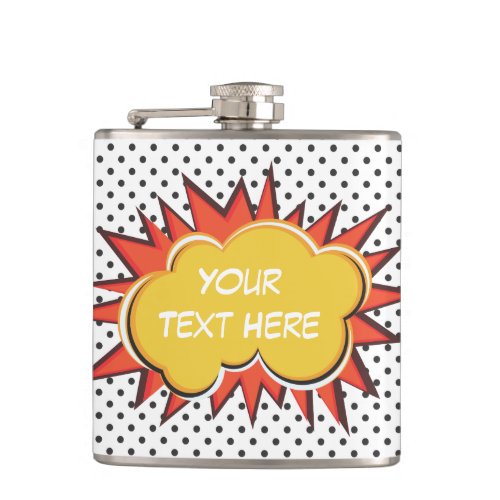 Comic Book Explosion Custom Text Bubble Flask